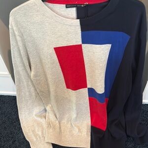 Colorblock Sweater in Black and Gray